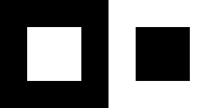 Deux carrés de taille identique mais de couleur opposées ne sont pas perçus comme étant de la même taille ce qui est pourtant le cas.